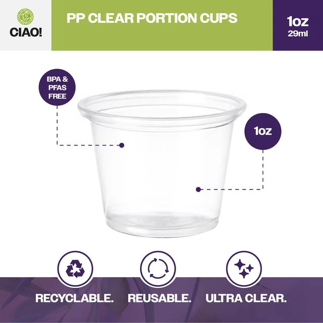 Alt view image 2 of 7 - 1OZ PP Clear Portion Cup,Lids Sold Separately (Case of 2,500)