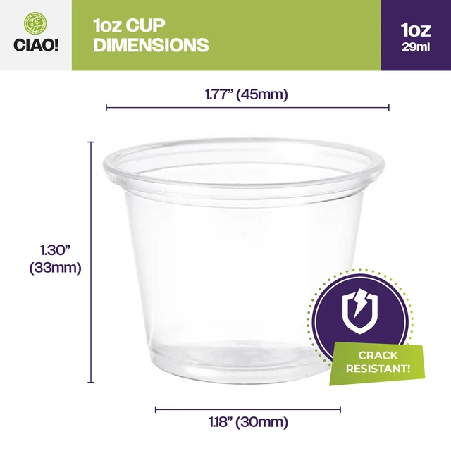Alt view image 4 of 7 - 1OZ PP Clear Portion Cup,Lids Sold Separately (Case of 2,500)