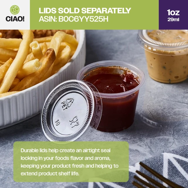 Alt view image 7 of 7 - 1OZ PP Clear Portion Cup,Lids Sold Separately (Case of 2,500)