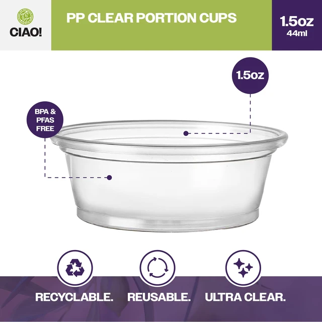 Alt view image 2 of 7 - 1.5OZ PP Clear Portion Cup, Lids Sold Separately (Case of 2,500)