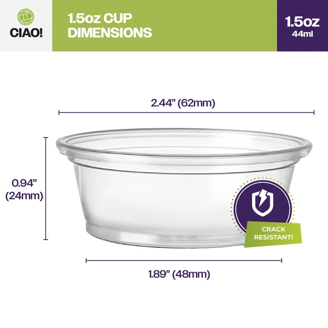 Alt view image 4 of 7 - 1.5OZ PP Clear Portion Cup, Lids Sold Separately (Case of 2,500)