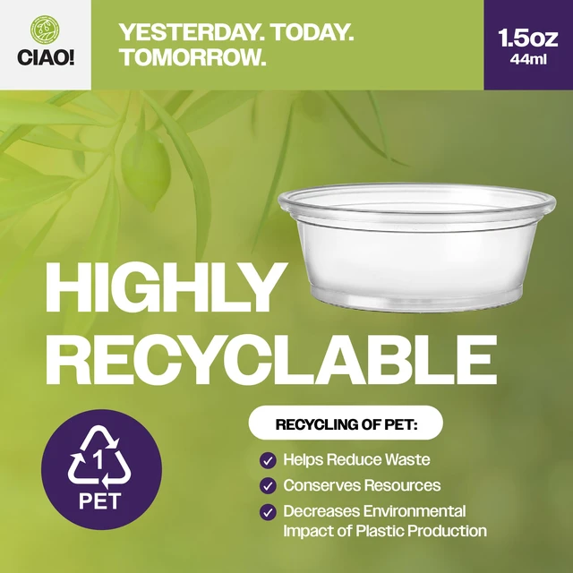 Alt view image 3 of 7 - 1.5OZ PP Clear Portion Cup, Lids Sold Separately (Case of 2,500)