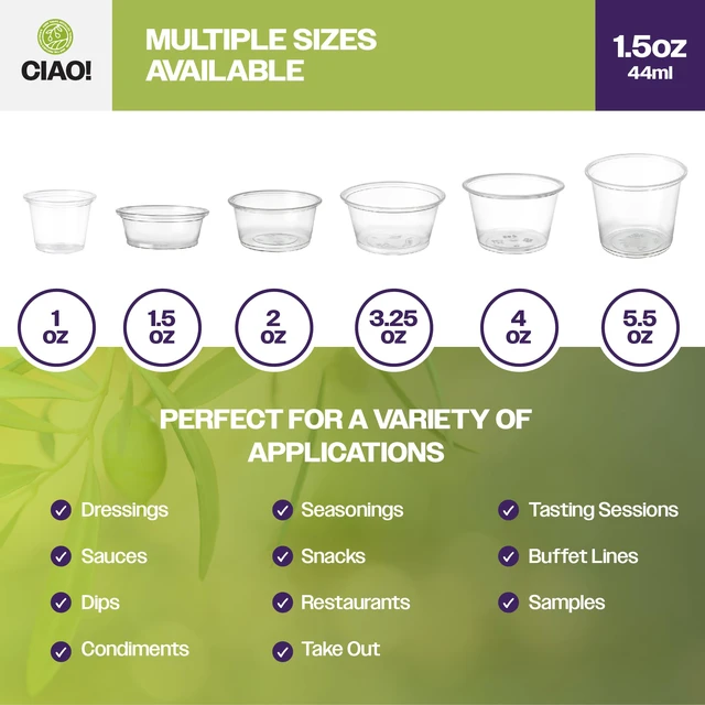 Alt view image 5 of 7 - 1.5OZ PP Clear Portion Cup, Lids Sold Separately (Case of 2,500)