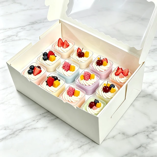 Alt view image 6 of 7 - Dessert Shooter Boxes, Pack of 6, Each Holds 12 5oz Cups Sturdy Dessert Cup Holder Boxes with Window & Inserts for Party & Wedding Favors, Catering and Events, Easy Assembly