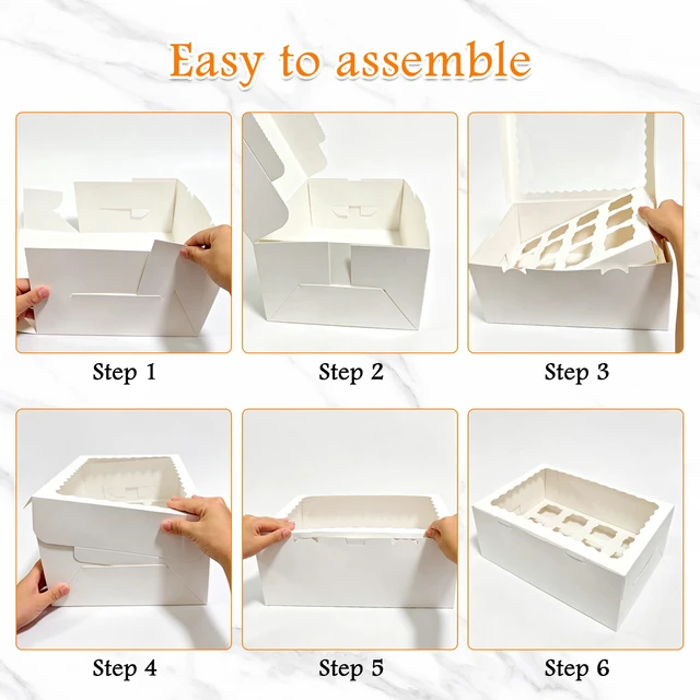 Alt view image 7 of 7 - Dessert Shooter Boxes, Pack of 6, Each Holds 12 5oz Cups Sturdy Dessert Cup Holder Boxes with Window & Inserts for Party & Wedding Favors, Catering and Events, Easy Assembly