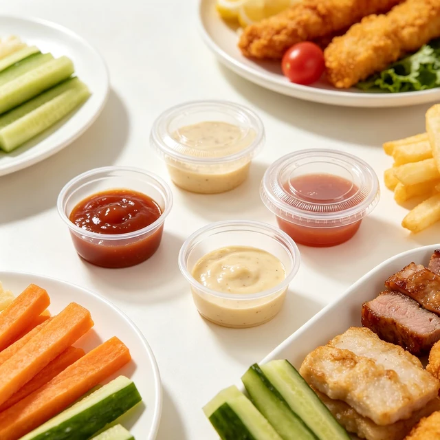 Alt view image 5 of 7 - 360 Set 2 oz Jello Shot Cups with Lids, Small Plastic Condiment Cups Food Safe Disposable Soufflé Storage Portion Containers for Salad, Dressing, Sauce, Dipping, Snacks