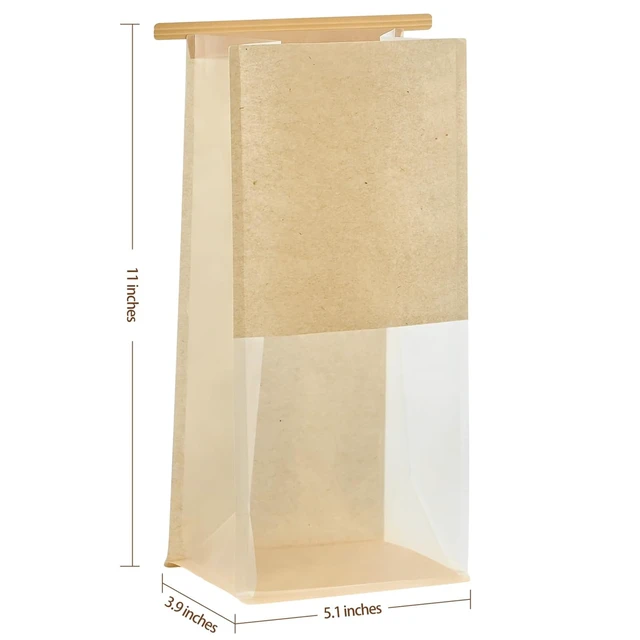 Alt view image 2 of 7 - Bread Bags For Homemade Breads, 100 PCS, 11 x 5.1 x 3.9 Inches Tin Tie Tab Lock, Window, Bakery Bags, Cookie & Pastry Packaging