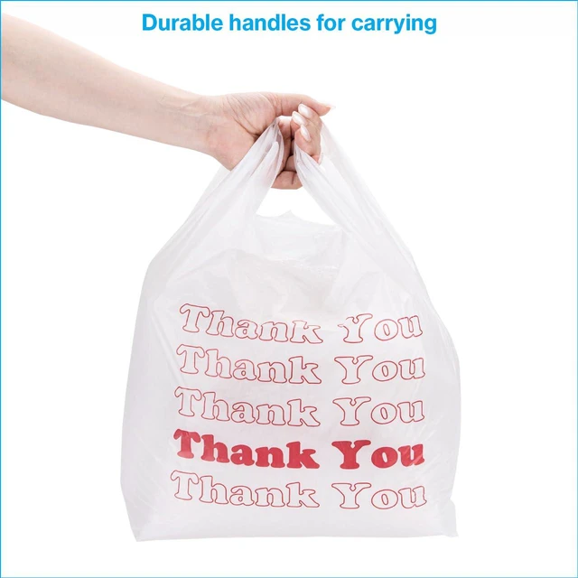 Alt view image 2 of 6 - White Thank You Bags Case of 500-11 ½" x 6" x 21"