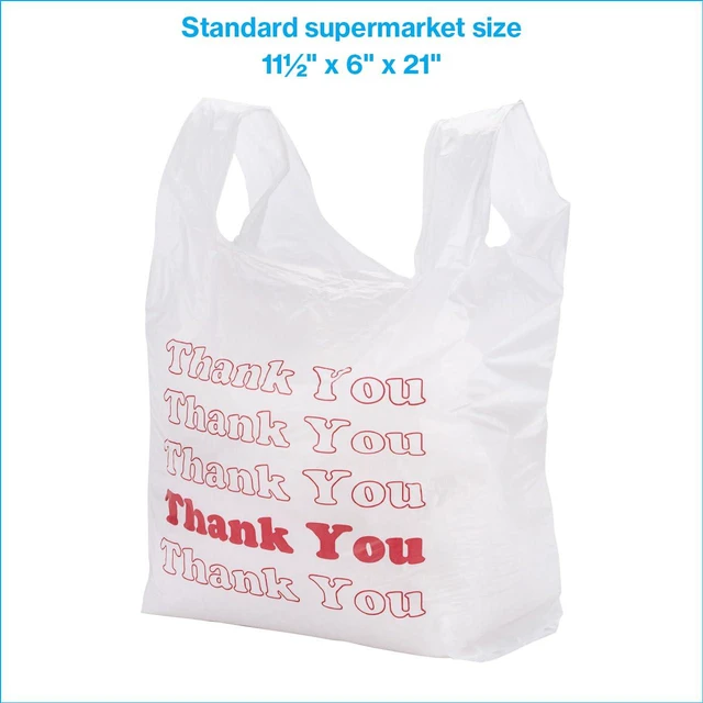 Alt view image 5 of 6 - White Thank You Bags Case of 500-11 ½" x 6" x 21"