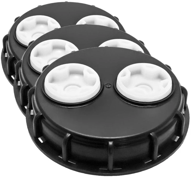 Main image of IBC Tote Lid Cover, 6.5" IBC Tank Water Liquid Tank Cap with Double Vent Hole for Chemical, Food, Industries Storage (Pack of 3)