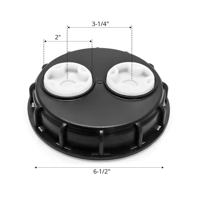 Alt view image 5 of 5 - IBC Tote Lid Cover, 6.5" IBC Tank Water Liquid Tank Cap with Double Vent Hole for Chemical, Food, Industries Storage (Pack of 3)
