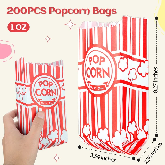 Alt view image 3 of 7 - 202 Pcs Popcorn Bags with Popcorn Scoop and Salt Shaker,1 oz Small Pop Corn Bags Popcorn Bags Individual Servings for Popcorn Machine Supplies Party Movie Night Theater