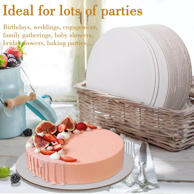 Alt view image 6 of 7 - Cake Boards 25 PCS, Cake Boards 12 Inch Round, Cardboard Cake Rounds, Disposable Cake Plates, Food Grade Cake Base Cake Tray Cake Circles, 12 Inch Cake Board White Cardboard Circles Round Base
