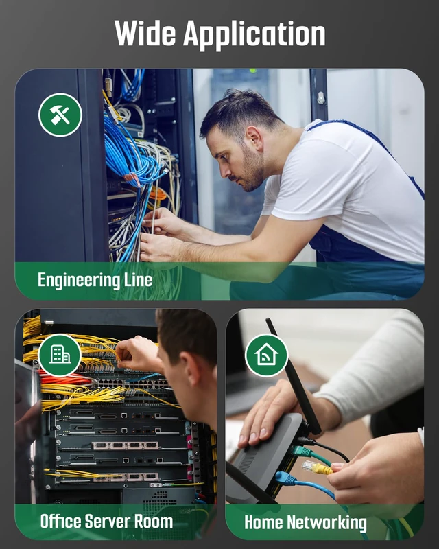 Alt view image 6 of 7 - TLP-528A Network Cable Tester for RJ11 RJ45, Ethernet Wire Tester for LAN & TEL Continuity and QC Test, for CAT5/CAT6/CAT7, Suitable for Cable Maintenance and Sorting - Green