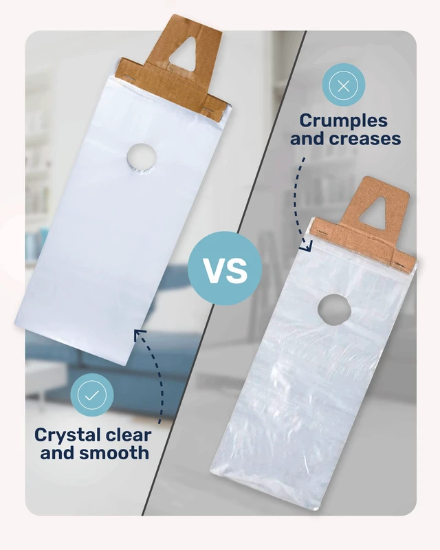 Alt view image 3 of 7 - Plastic Door Hanger Bags 500 Pack - 6 x 12 In, Clear Door Hanger Bags 12 Tall Flyer Bags, 1.5 mil Thick, Moisture & Tear Resistant, Easy Fill, Fits Brochures, Invitations, Samples & Postcards