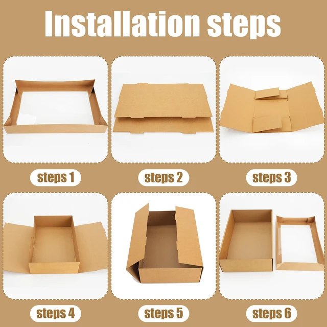 Alt view image 4 of 7 - 10 Pack Large Bakery Boxes with Window, 22x9.8x3.15 Inch Cookie Boxes, Cardboard Pastry Boxes, Brown Treat Box for Gift Giving, Baking Pies, Cakes, Muffins and Desserts (XL)