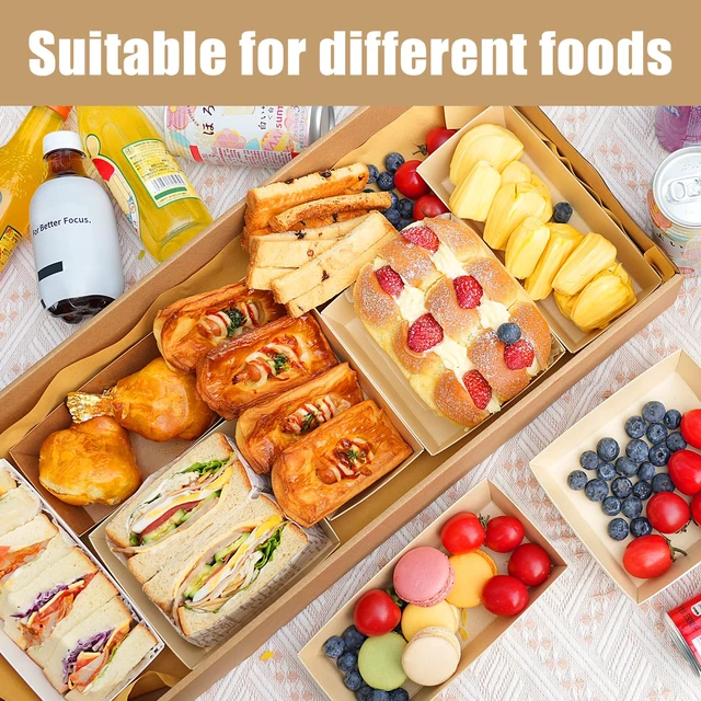 Alt view image 5 of 7 - 10 Pack Large Bakery Boxes with Window, 22x9.8x3.15 Inch Cookie Boxes, Cardboard Pastry Boxes, Brown Treat Box for Gift Giving, Baking Pies, Cakes, Muffins and Desserts (XL)