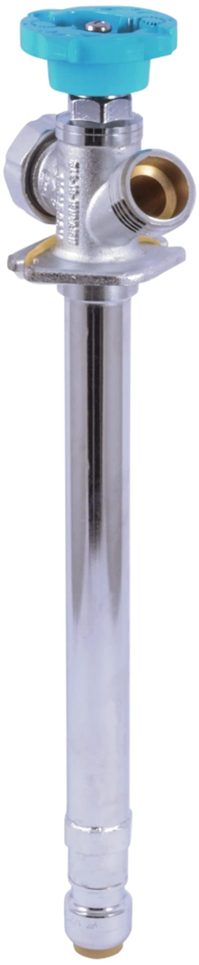Main image of 8 Brass Push Frostfree Sillcock, Chrome/Blue