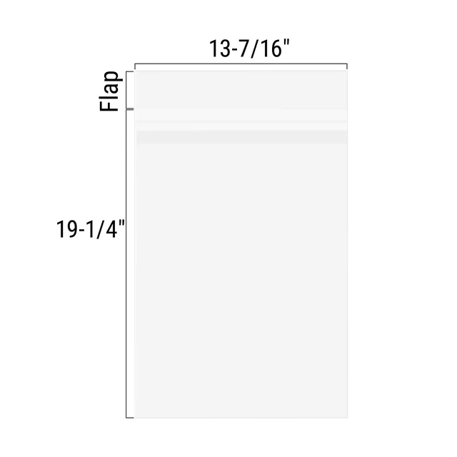 Alt view image 2 of 7 - 13x19 Inch Crystal Sealed Clear Plastic Sleeves,100 Pack Resealable Adhesive, Clear Stoarge Bags, For Pictures, Photos, Framing Mat Mattes, 13-7/16" x 19-1/4"