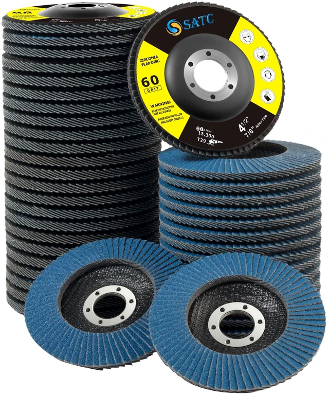 Main image of Flap Discs 4 1/2 for Angle Grinder 40 Pack Bevel Type Sanding Discs 60 Grit Zirconia Flap Wheels Type 29