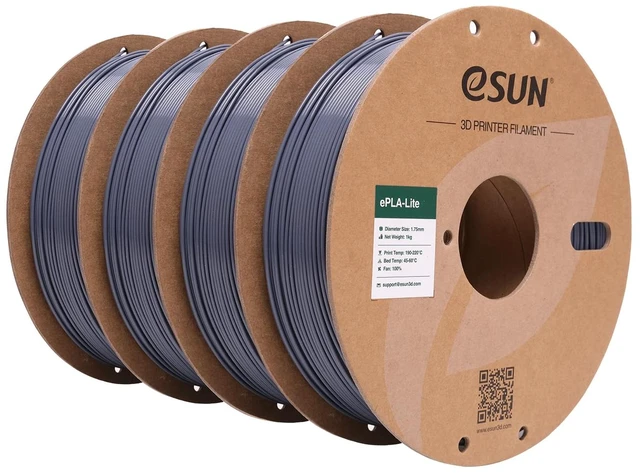 Main image of PLA Filament 1.75mm, High Toughness 3D Printer Filament Upgraded PLA Filament, Dimensional Accuracy +/- 0.03mm, 1KG per Spool, 4 Spools 3D Printing Filament for 3D Printers, Grey