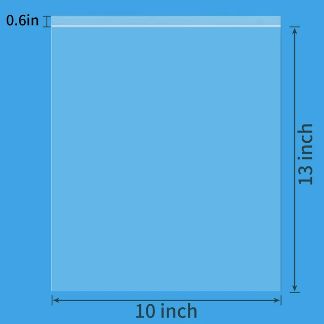 Alt view image 2 of 7 - 120 Count 10" X 13" Clear Large Plastic Zip Bags Resealable Poly Bag for Clothing, T-Shirt, Prints, Photos, Documents, Home, Office Storage & Organization