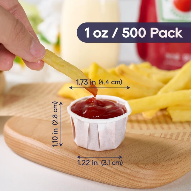 Alt view image 3 of 7 - 500 Pack 1 oz Disposable Condiment Cups, 1 oz Souffle Medicine Cups Stackable, medicine cups, souffle cups, pill cups, small paper cups, dispensing medicines, single-use, lightweight compact