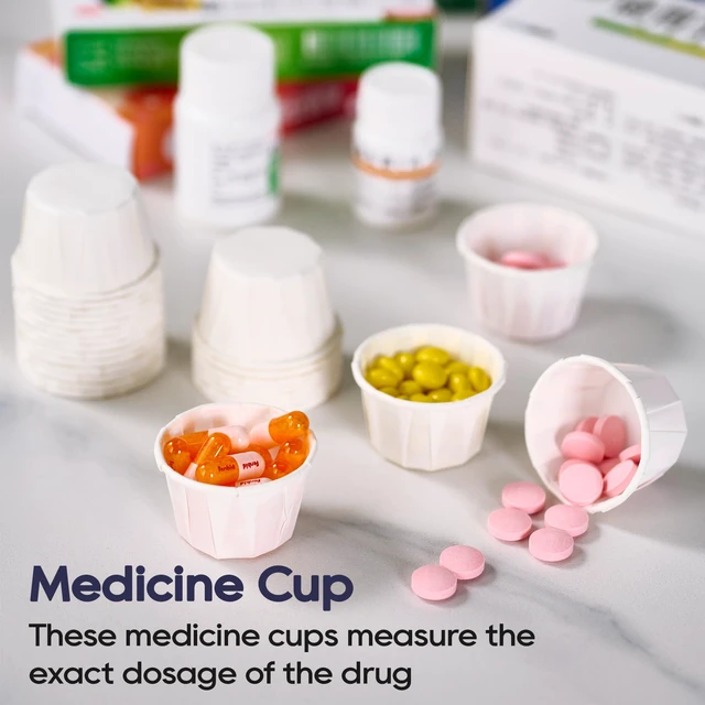 Alt view image 6 of 7 - 500 Pack 1 oz Disposable Condiment Cups, 1 oz Souffle Medicine Cups Stackable, medicine cups, souffle cups, pill cups, small paper cups, dispensing medicines, single-use, lightweight compact