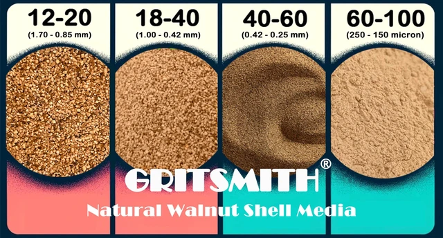 Alt view image 2 of 6 - 18-40 Grit Premium Ground Crushed Walnut Shell Media (20 LBS / 9.08 KG) Fine Grit, Sand Blasting, Vibratory Tumbling, Brass Reloading Case Cleaning, Polishing, Deburring, Pincushion Filler, Crafts