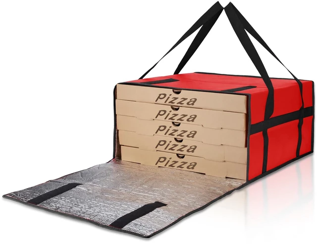 Main image of Pizza Bags for Delivery, Insulated Pizza Warmer Bag, 20" x 20" x 10" Insulated Delivery Bag for Commercial Use, Pizza Carrier for Food Delivery, Carry Hot, Food Delivery Accessories, Red
