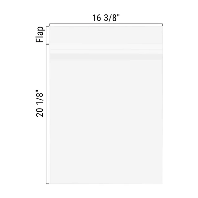 Alt view image 2 of 7 - 16x20 Inch Crystal Sealed Clear Plastic Sleeves,100 Pack Resealable Adhesive, Clear Stoarge Bags, For Pictures, Photos, Framing Mat Mattes, 16-7/19" x 20-1/8"