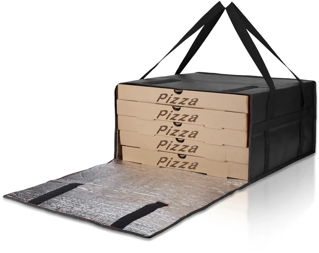 Main image of Pizza Bags for Delivery, Insulated Pizza Warmer Bag, 20" x 20" x 10" Insulated Delivery Bag for Commercial Use, Thermal Carrier for Food Delivery, Carry Hot, Food Delivery Accessories, Black