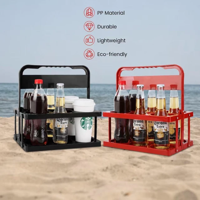 Alt view image 6 of 7 - Portable Drink Carrier Suitable for Doordash Accessories Grubhub Postmates Drivers, Reusable Cup Holder with Handle,Perfect Plastic take Out Carriers delivery, Black, (112)