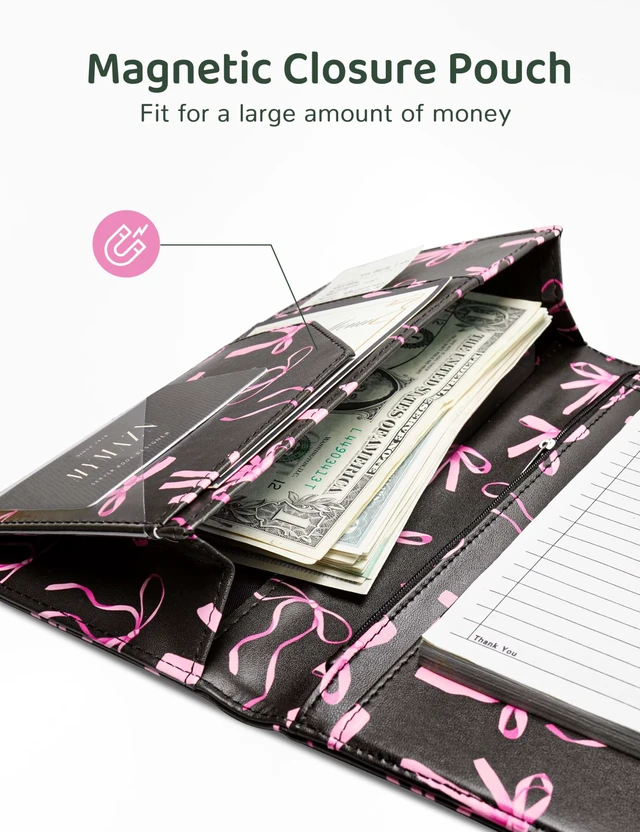 Alt view image 4 of 7 - Server Book with Zipper Pocket and Magnetic Closure Server Booklet Waitress Book Serving Book with Money Pocket Waitstaff Organizer Fit Server Apron Waiter Book Wallet High Volume Pocket