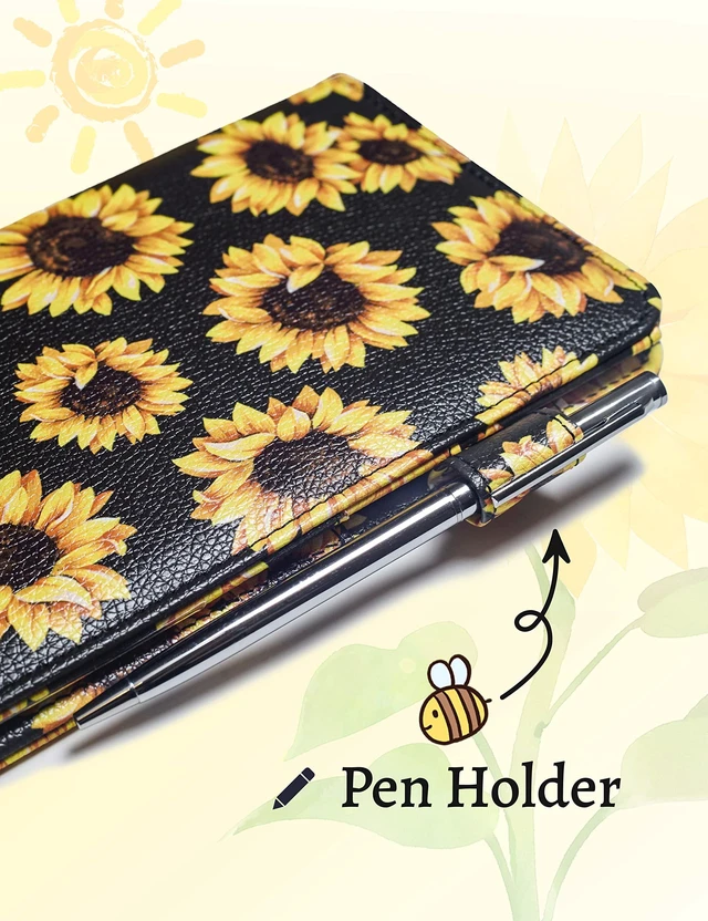 Alt view image 5 of 7 - Server Book with Zipper Pocket and Magnetic Closure Server Booklet Waitress Book Serving Book with Money Pocket Waitstaff Organizer Fit Server Apron Waiter Book Wallet Sunflower