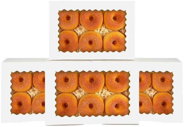 Main image of 100Pcs White Cookie Box with Window 9"x6"x2.5" Pastry Macaron Bakery Box for Packaging