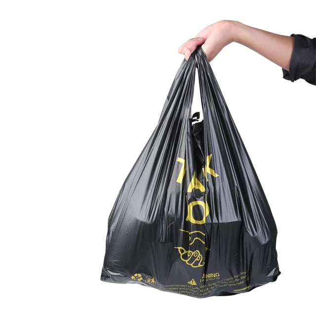 Alt view image 6 of 6 - 150 pcs Extra Large Thank You Plastic T Shirt Bags for Small Business Store Disposable Plastic Shopping Bag with Handle tshirt Bulk 19x27