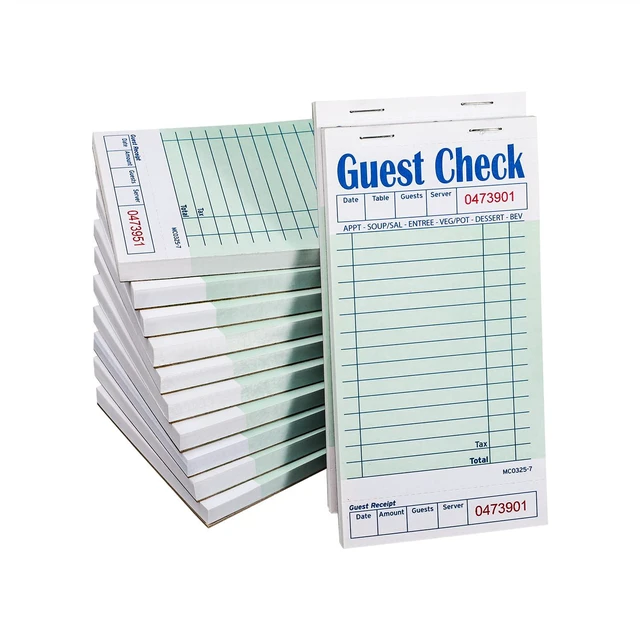 Main image of Guest Checks Server Note Pads 600 Sheets Waitress Notepad for Restaurants (12 Books) 3.5" x 6.75" Per Ticket Book