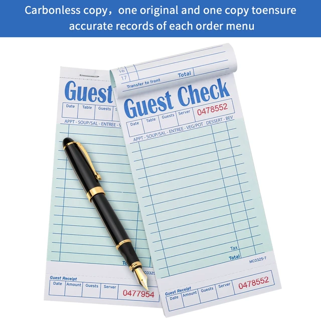 Alt view image 4 of 7 - Guest Checks Server Note Pads 600 Sheets Waitress Notepad for Restaurants (12 Books) 3.5" x 6.75" Per Ticket Book