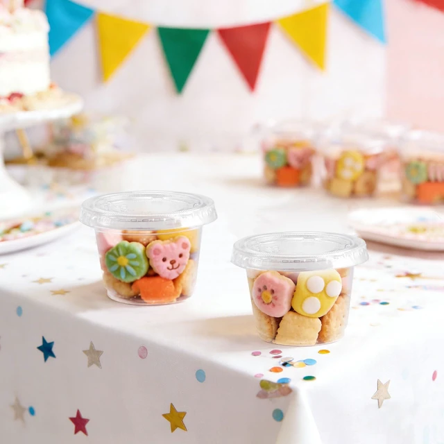 Alt view image 5 of 7 - 500 Sets 1 oz Disposable Plastic Portion Cups with Lids Clear Food-safe Jello Shot Cups,Leak-proof Small Condiment Containers for Sauces/Salad/Dressings/Samples and Jello Shots