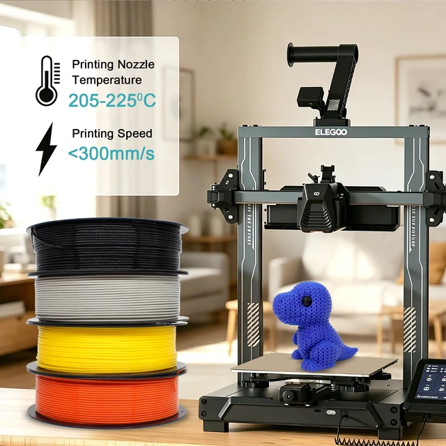 Alt view image 5 of 7 - 3D Printer Filament 1.75mm PLA + Filament 250g*8 Spool High Tough Low Warp 3D Printing Filament ±0.02mm for All FDM Printers