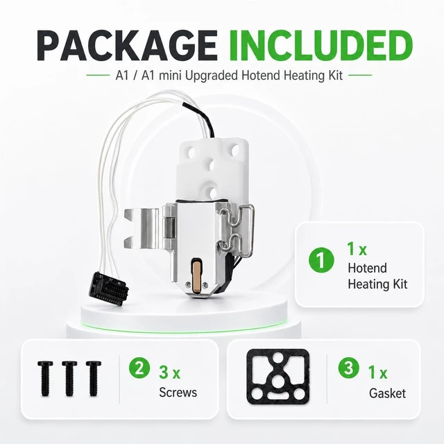 Alt view image 3 of 7 - Genuine Bamboo lab Latest Upgraded Hotend Heating Assembly for Bambu Lab A1 & A1 Mini, Replacement Hot End Kit with Heating Block for 3D Printer