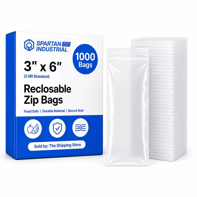 Main image of 3 X 6 (1000 Count) 2 Mil Clear Reclosable Zip Plastic Poly Bags with Resealable Lock Seal Zipper