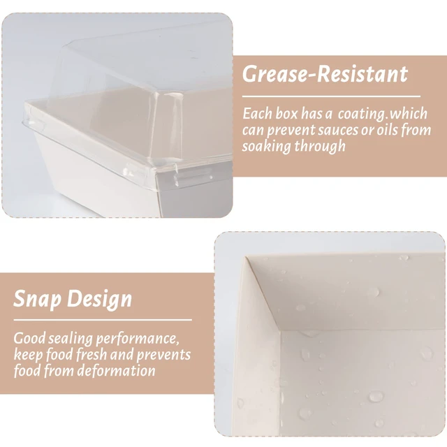 Alt view image 5 of 6 - 50 Pack Charcuterie Boxes with Clear Lids, 4 Inches White Dessert Boxes To Go Disposable Mini Charcuterie Boxes for Cookie, Sandwich, Strawberry, Cupcake, Macaron, Cake Slice