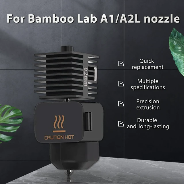 Alt view image 2 of 7 - 3 Pack Hotend Kit for Bambu Lab A1/A1 Mini/A2L 0.4mm Hardened Steel Nozzle WearResistant HighPrecision LeakProof, HeatResistant up to 350 with Silicone Socks & A1/A1 Mini Nozzle Wipers