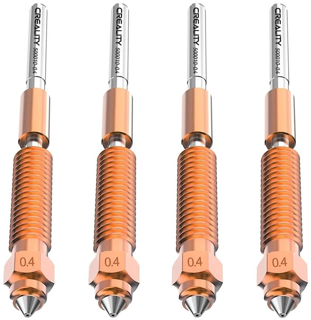 Main image of K2 Plus/Hi Combo Nozzles, Original Unicorn K2 Hotend Nozzles, Extruder Replacement Nozzles Kit with Titanium Alloy Copper Alloy Hardened Steel Nozzle for K2 Pro Combo (0.4mm 4PCS)