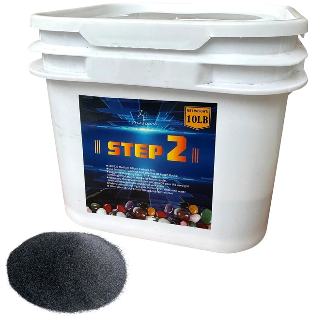 Main image of 10 lbs Tumbler Media Grit,Rock Polishing Grit Media, Works with Any Rock Tumbler, Rock Polisher, Stone Polisher,Medium 180/220 Silicon Carbide Grit, Step 2 for Tumbling Stones
