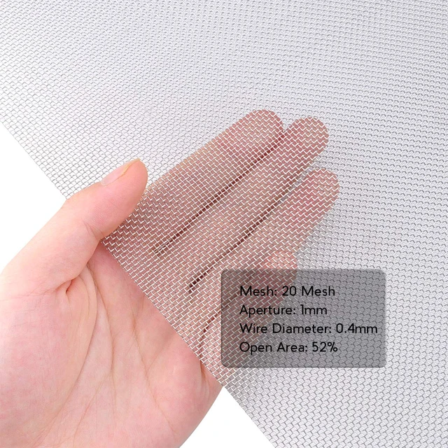 Alt view image 7 of 7 - 2PACK Stainless Steel Mesh 12X24(305X610mm), 20 Mesh Wire Mesh 304 Steel Woven Screen Mesh, 1mm Hole Sturdy Easy to Cut Never Rust for Window Screen, Vent, Cage, Garden, DIY Projects