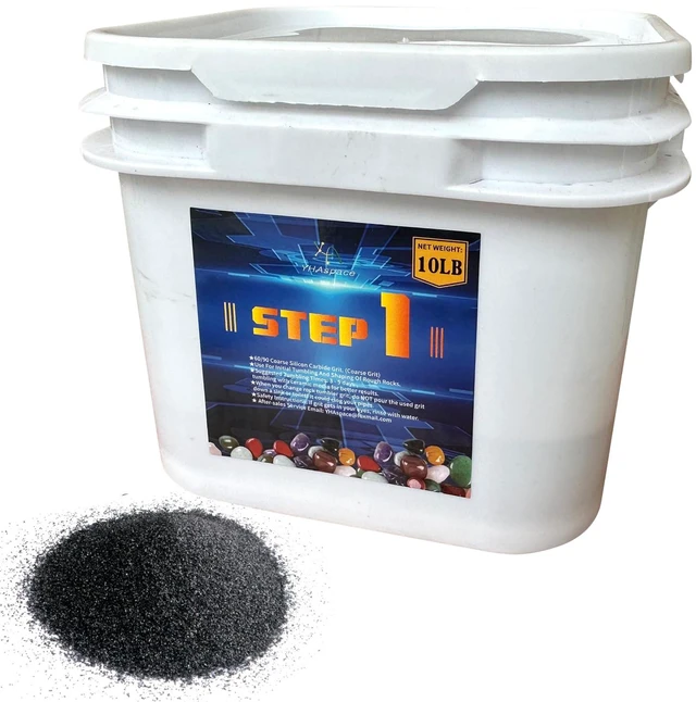 Main image of 10 lbs Rock Tumbler Grit - Tumbler Media Grit,Rock Polishing Grit Media, Works with Any Rock Tumbler, Rock Polisher, Stone Polisher,COARSE 60/90 Silicon Carbide Grit, Step 1 for Tumbling Stones