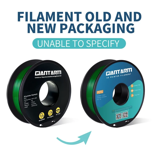 Alt view image 2 of 7 - PETG Filament 1.75mm 1kg (2.2lb), Green PETG Filament for 3D Printer, High Precision, Strong Toughness, Moistureproof, Odorless, Green
